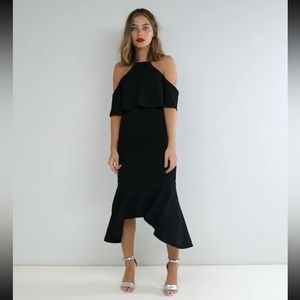 ASOS DESIGN Petite Ruffle Midi Dress US 2